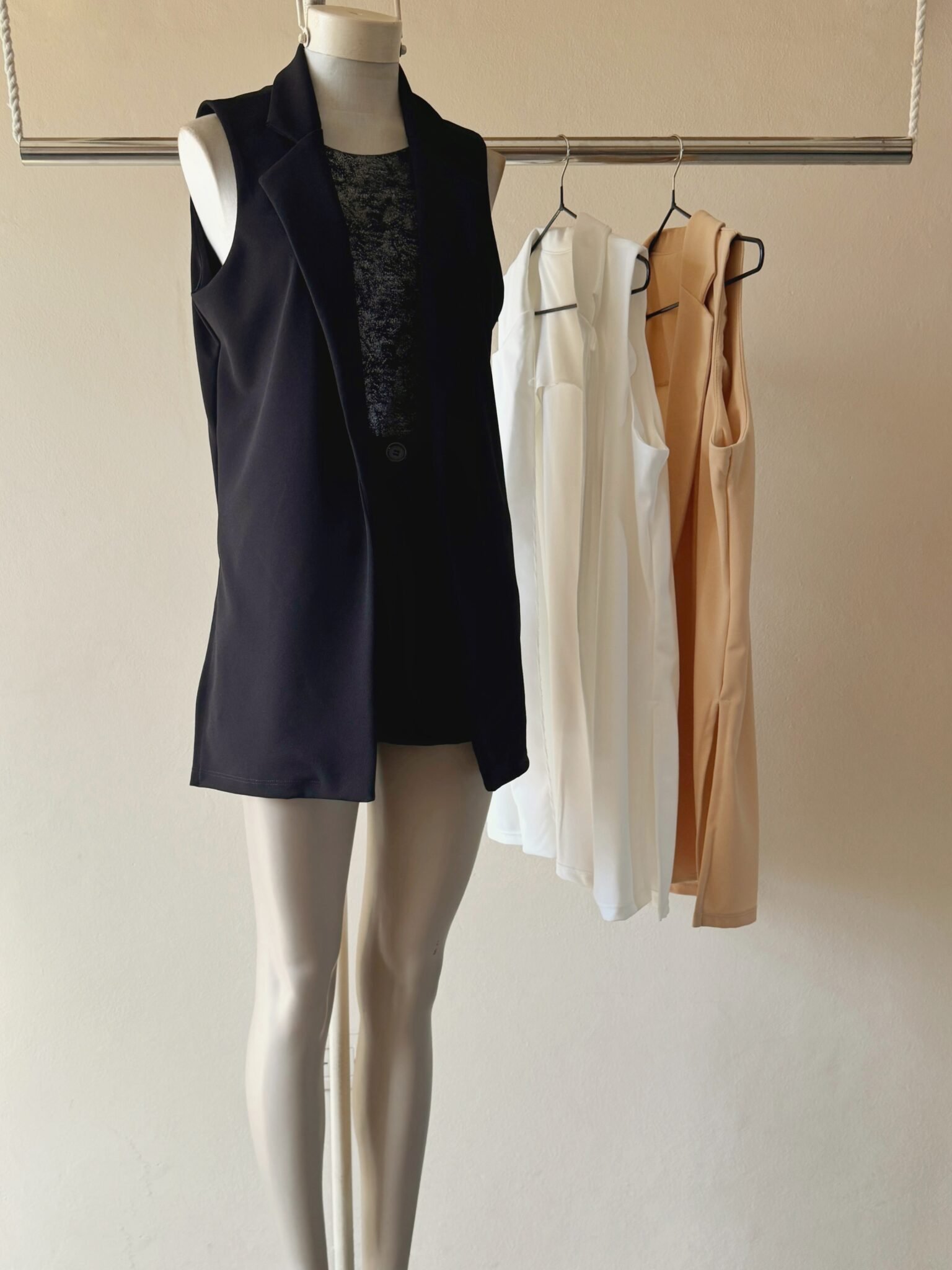 Chaleco Largo Crepe Sastrero Click