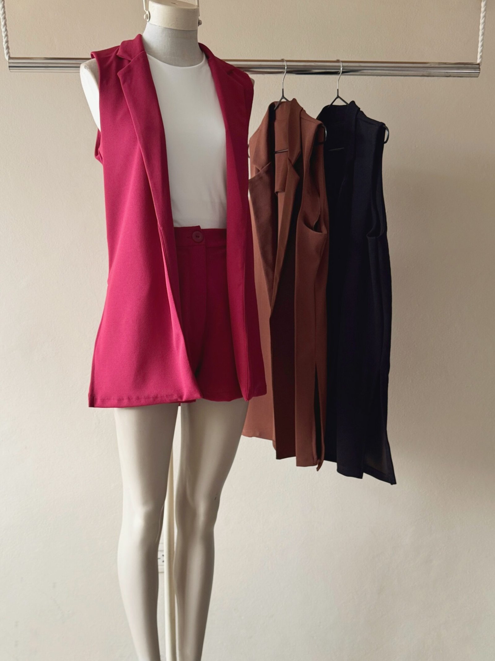 Chaleco Largo Crepe Sastrero Click