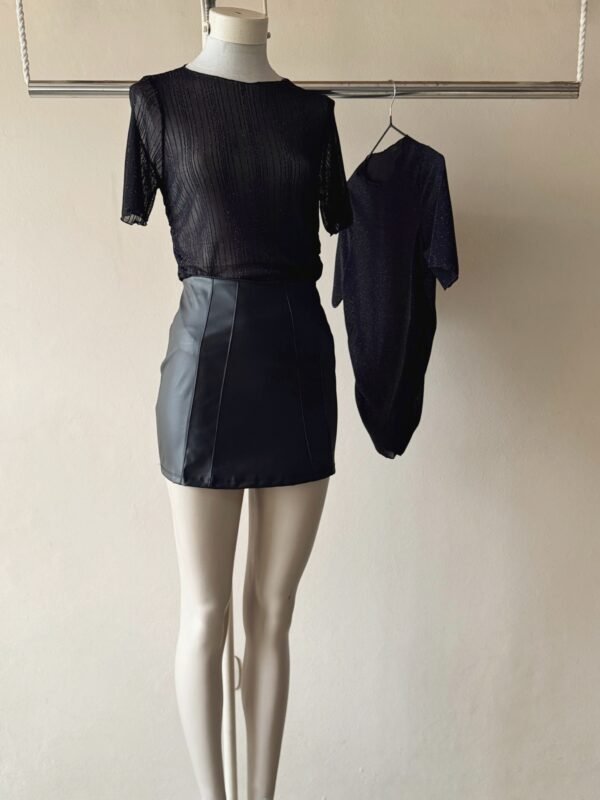 TOP MC FRUNCE LATERAL TUL LUREX