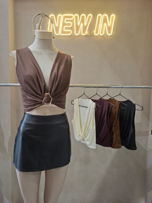 TOP FRUNCE DEL HEBILLA MICROFIBRA