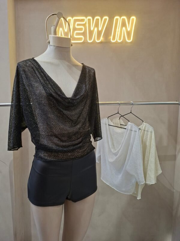 REMERA MURCIELAGO TEJIDO LUREX