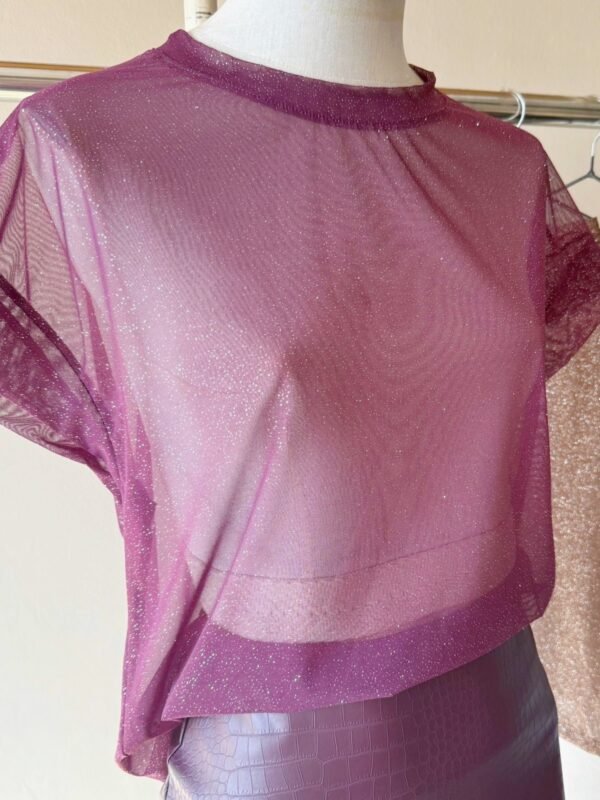 Alternative view of REMERA RECORTES TUL GLITTER