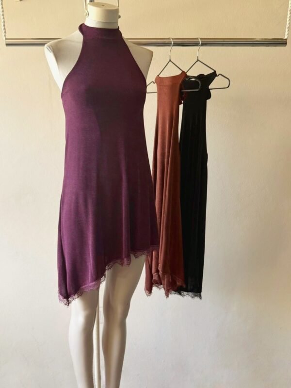 VESTIDO PARA ATAR CUELLO SLINKY PUNTILLA