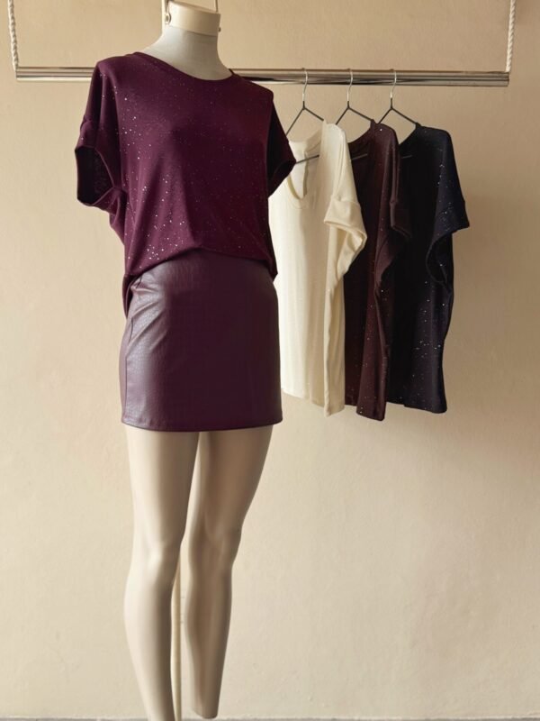 REM RECORTE EN MANGAS LANILLA BRILLOS