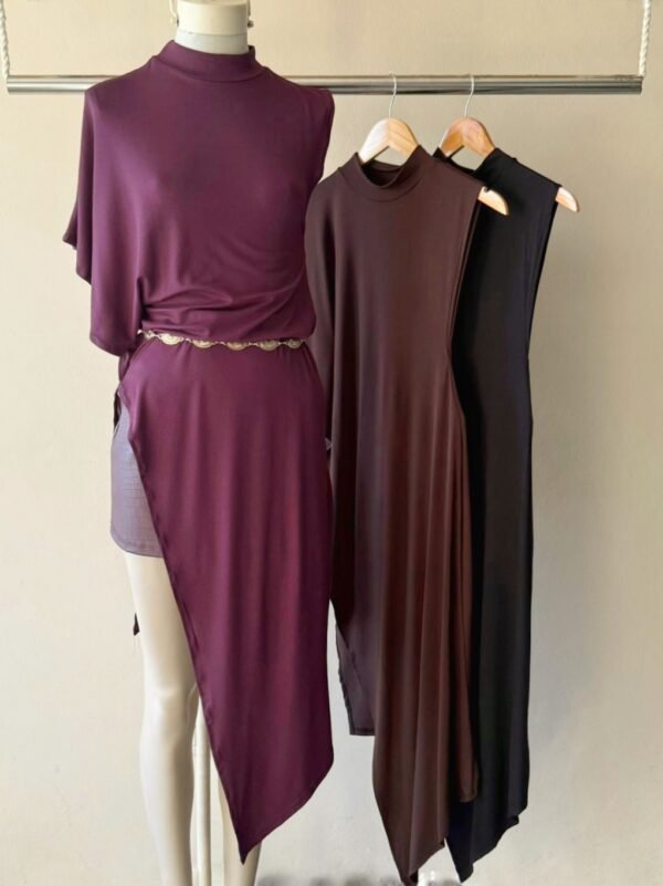 TOP LARGO PICO CREPE VISCOSA