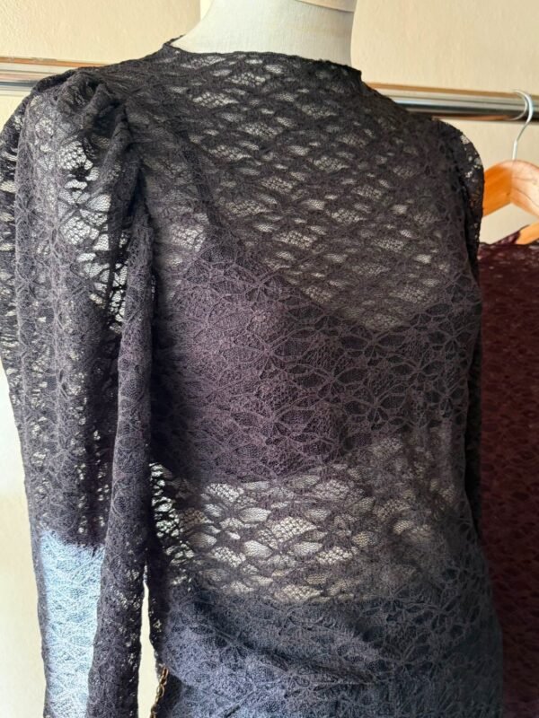 Alternative view of VESTIDO MANGA ABULLONADA ENCAJE