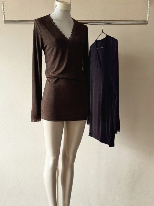 VESTIDO ML ESCOTE V SLINKY PUNTILLA