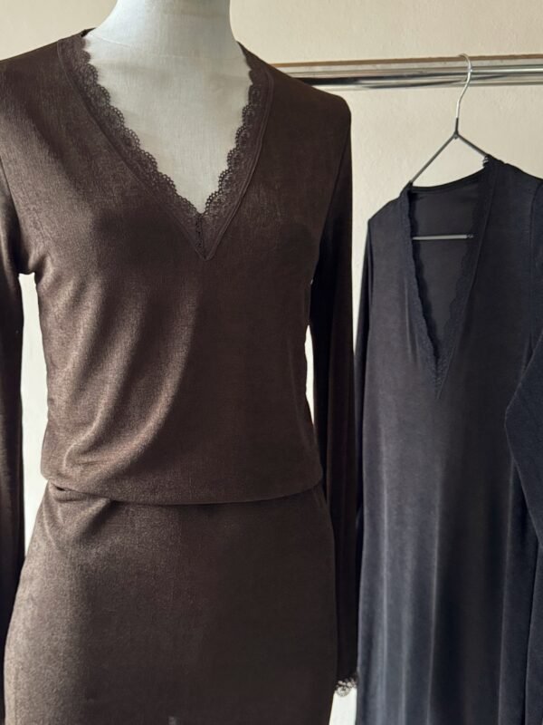 Alternative view of VESTIDO ML ESCOTE V SLINKY PUNTILLA