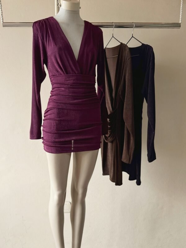 VESTIDO ML CRUZADO FAJA SLINKY
