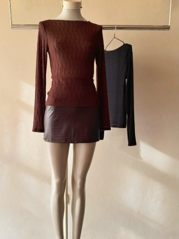 TOP ML CUELLO BOTE ENCAJE