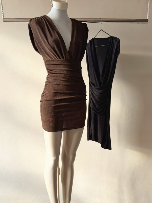 VESTIDO CRUZADO SLINKY CON FAJA