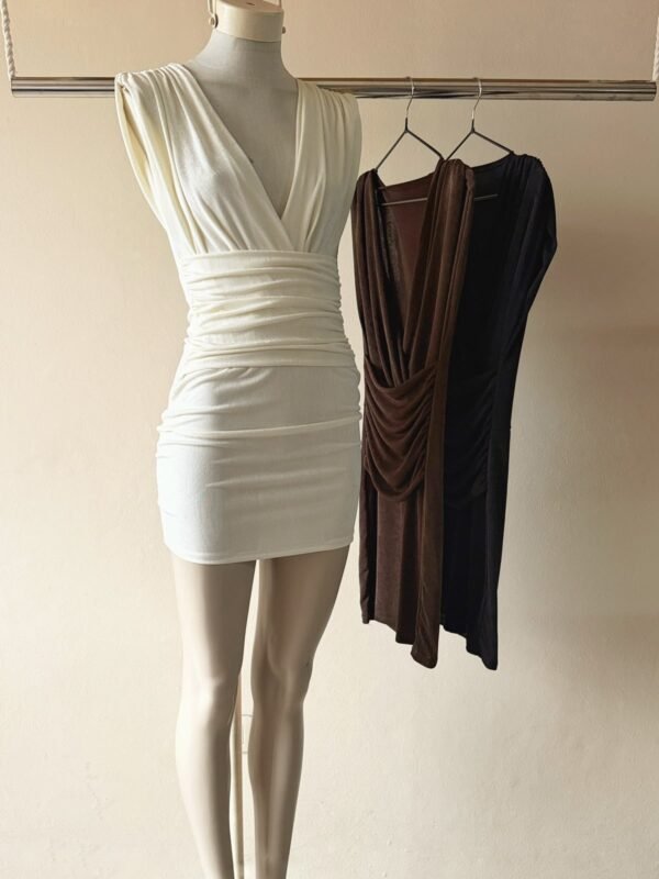 VESTIDO CRUZADO SLINKY CON FAJA