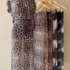 POLLERA LARGA CON TAJO TUL ESTAMPADO